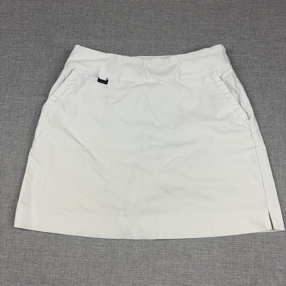 Peck & Peck Skort Womens 12 White Stretch Lined Pockets Pull On Casual Athletic